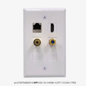 hdmi-2-1-48gbps-wall-plates-wp1_720x FIBER WALLPLATE® WP1-XG-1G-1HDMI-1CAT7-1COAX-1TRS | 1-Gang Wall Plate with 1 HDMI + 1 CAT-7 + 1 Coaxial + 1 TRS 3.5mm jack for XG cables