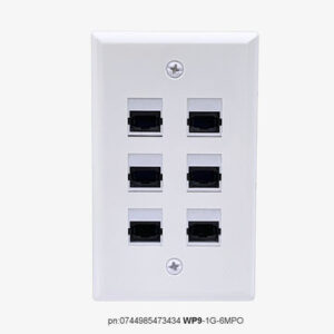 FIBER WALLPLATE® WP9-1G-6MPO | 6 صفحه دیواری MPO Keystones سازگار با کابل های MPO PureFIBER یا Hydraview